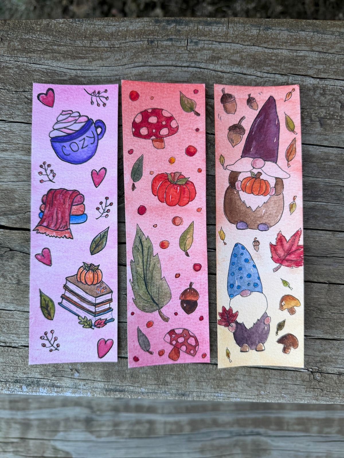 Watercolor Cozy Bookmarks- Oct 13