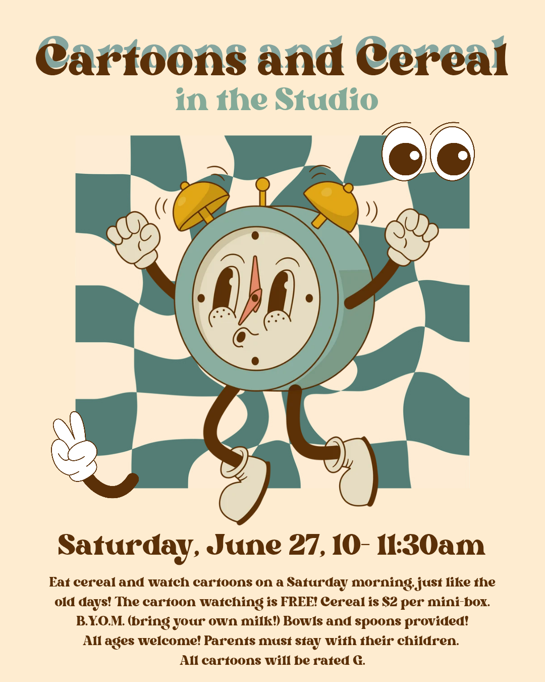 Cartoons and Cereal in the Studio- June 27