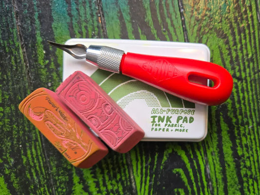 Eraser Block Carving & Printing - Jan. 14