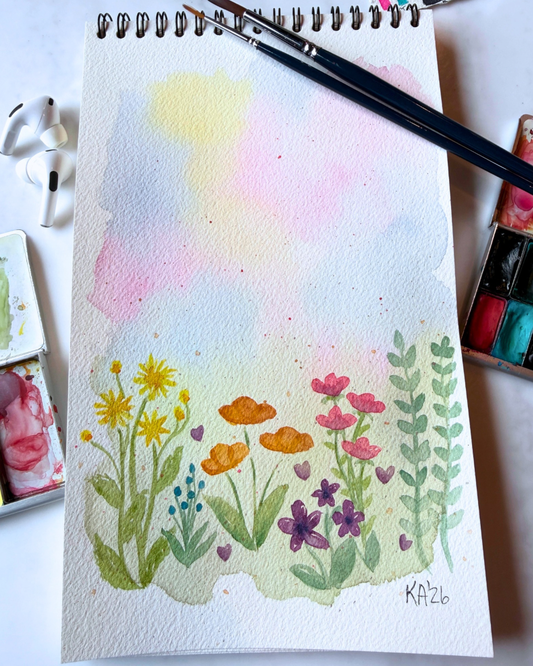 Learn Watercolor Basics- Flowers- Sept 10